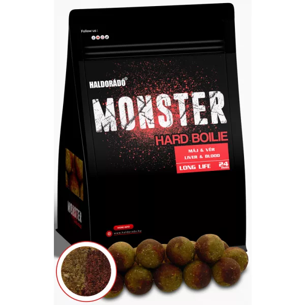 Haldorádó Monster Hard Boilie Wątroba-Krew 700gr 24mm kulka proteinowa