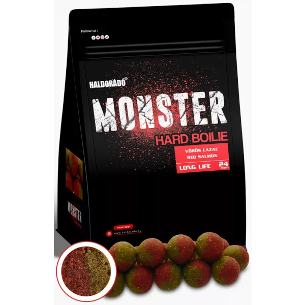 Haldorádó Monster Hard Boilie Czerwony Łosoś 700gr 24mm Kulka Proteinowa