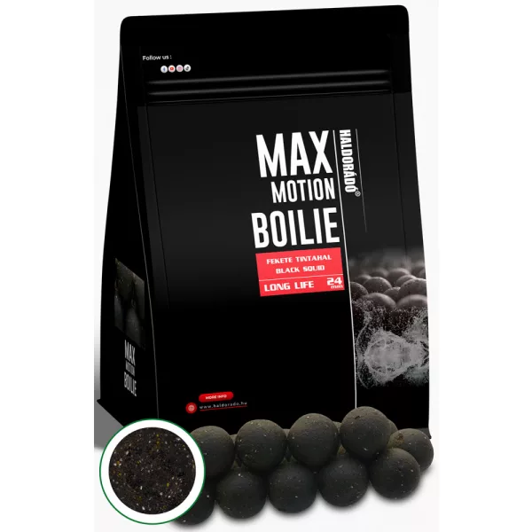 Haldorádó Max Motion Boilie Długotrwała Czarna Kałamarnica 800gr 24mm kulka proteinowa