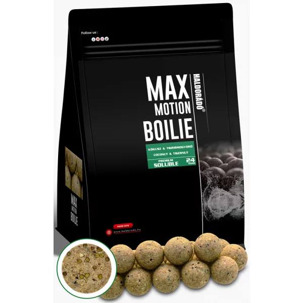 Haldorádó Max Motion Boilie Premium Rozpuszczalna Kokos-Orzech tygrysi 800gr 24mm kulka proteinowa