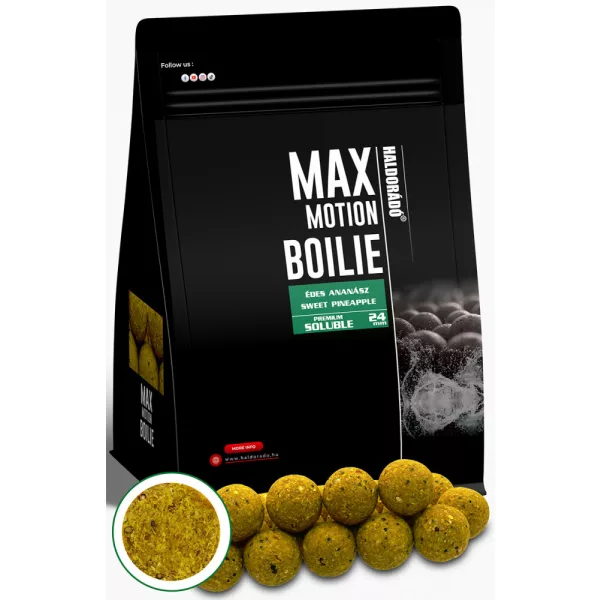 Haldorádó Max Motion Boilie Premium Rozpuszczalna Słodki Ananas 800gr 24mm kulka proteinowa