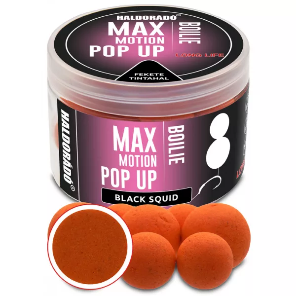 Haldorádó Max Motion Boilie Pop Up Czarna Kałamarnica 50gr 16-20mm Kulki proteinowe