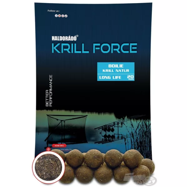 Haldorádó Krill Force Boilie Long Life 20mm Krill Natur Kulki proteinowe do zanęcania 700gr