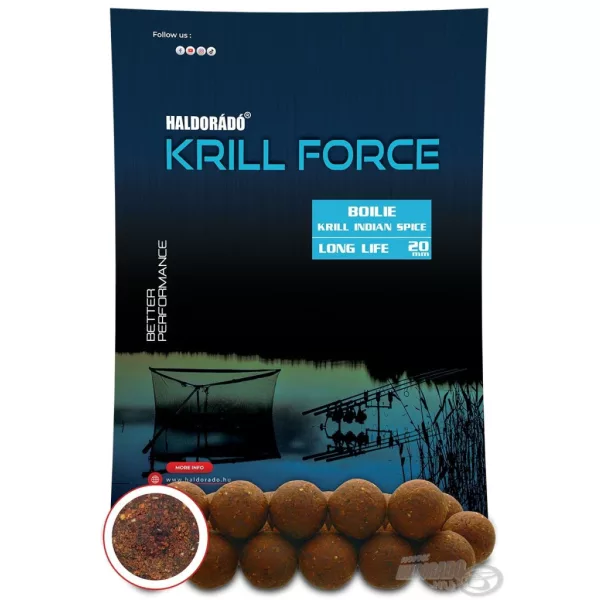 Haldorádó Krill Force Boilie Long Life 20mm Krill Indian Spice Kulki proteinowe do zanęcania 700gr
