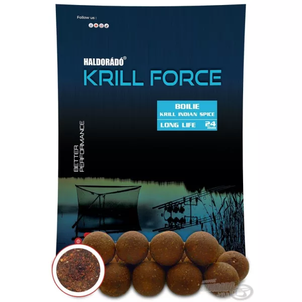 Haldorádó Krill Force Boilie Long Life 24mm Krill Indian Spice Kulki proteinowe do zanęcania 700gr