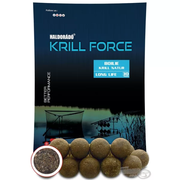 Haldorádó Krill Force Boilie Long Life 30mm Krill Natur Kulki proteinowe do zanęcania 700gr