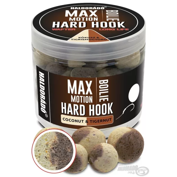 Haldorádó Max Motion Boilie Hard Hook Wafter 16, 20mm Kokos-Orzech Tygrysi Kulka Proteinowa Haczykowa 100gr