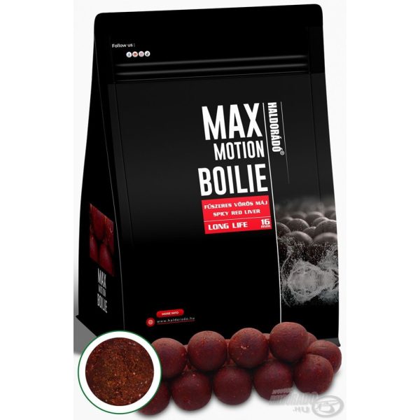 Haldorádó Max Motion Boilie Long Life 16mm Pikantna Czerwona Wątroba Kulki Proteinowe 800gr