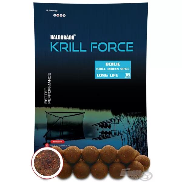Haldorádó Krill Force Boilie Long Life 16mm Krill Indian Spice Kulka Proteinowa do Nęcenia 700gr