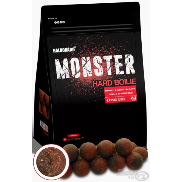 Haldorádó Monster Hard Boilie 24+ Tuńczyk & Larwa Komara Kulka Proteinowa 700gr