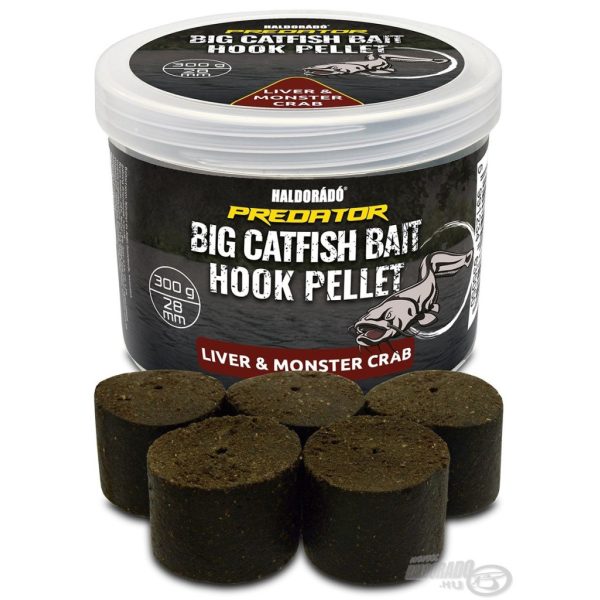 Haldorádó Catfish Bait Hook Pellet 28mm Liver-Monster Crab Fúrt Horogpellet 300gr
