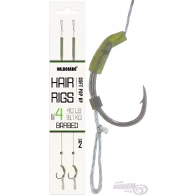   Haldorádó Soft Pop Up Hair Rigs 4 Gotowy przypon z włosiem, haczyk karpiowy z zadziorem 2 szt.