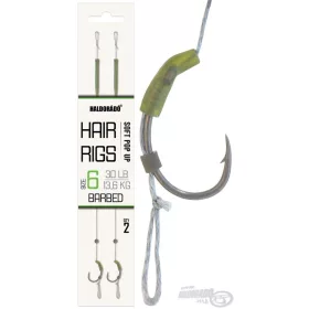   Haldorádó Soft Pop Up Hair Rigs 6 Gotowy przypon z włosiem, haczyk karpiowy z zadziorem 2 szt.