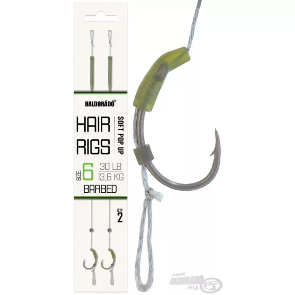 Haldorádó Soft Pop Up Hair Rigs 6 Gotowy przypon z włosiem, haczyk karpiowy z zadziorem 2 szt.
