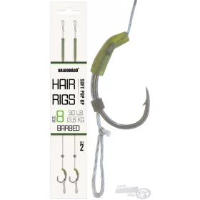   Haldorádó Soft Pop Up Hair Rigs 8 Gotowy przypon z włosiem, haczyk karpiowy z zadziorem 2 szt.