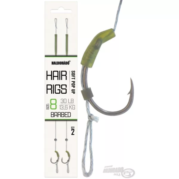 Haldorádó Soft Pop Up Hair Rigs 8 Gotowy przypon z włosiem, haczyk karpiowy z zadziorem 2 szt.