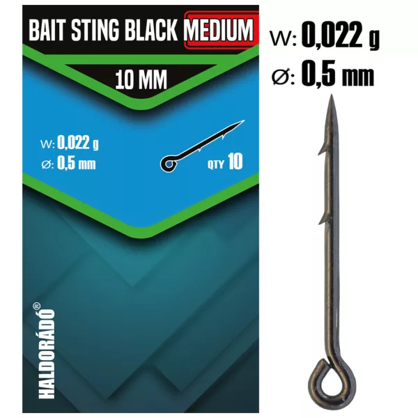 Haldorádó Bait Sting Black Medium 10mm Csalitüske 10db