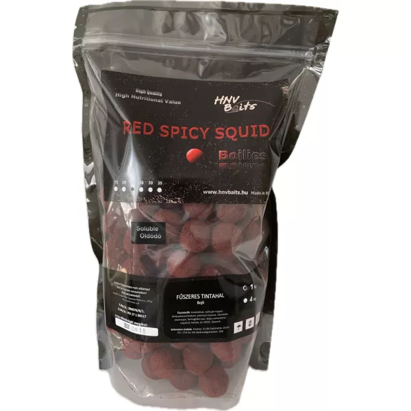 HNV Baits Czerwony Pikantny Kałamarnica Rozpuszczalne Kulki proteinowe 24mm 1kg