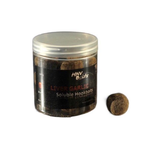 HNV Baits Liver Garlic Soluble Hookbaits 24mm Rozpuszczalne Przynęty Haczykowe 165gr