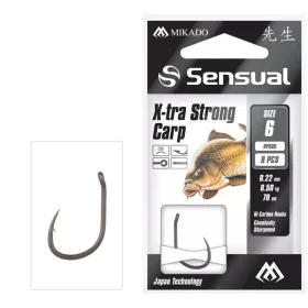   Mikado Sensual Xtra Strong 8 z oczkiem, z zadziorem, haczyk z przyponem 10 szt.