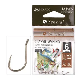   Mikado Sensual Classic 6 z oczkiem, z zadziorem Hak karpiowy 10 szt.