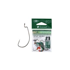   Mikado Sensual Offset Worm 4/0 Hak offsetowy z oczkiem i zadziorem 5 szt.
