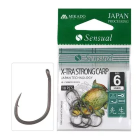   Mikado Xtra Strong Carp 10 Haki Karpioowe z Oczkiem i Zadziorami 10szt.