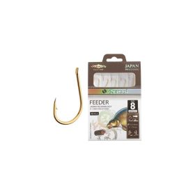   Mikado Sensual Feeder 6 Złoty haczyk z zadziorem i płytką, z przyponem 10szt