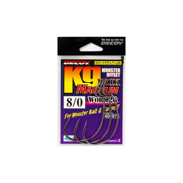 Decoy Worm26 Kg Hook Magnum 6/0 Ns Czarny Zadziorowy, Z oczkiem Hak offsetowy 4 szt.