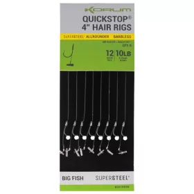   Korum Big Fish Hair Rigs W Quickstops Rozmiar 10 Haczyk monofilamentowy z oczkiem bezzadziorowy