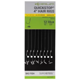  Korum Big Fish Hair Rigs W/Quickstops 10cm Size 8 Z oczkiem Z zadziorem Monofilamentowa Przypon haczykowy