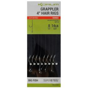   Korum Grappler Hair Rigs 10cm 12 Z zadziorem, z uchem, z żyłki Monofilament