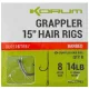 Korum Grappler Hair Rigs 38cm 12 Z zadziorem Z oczkiem Monofilamentowa Przypon haczykowy