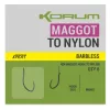 Korum Xpert Maggot Hooks To Nylon Monofilowy, Wstępnie Zawiązany Haczyk Bez Zadziora 16