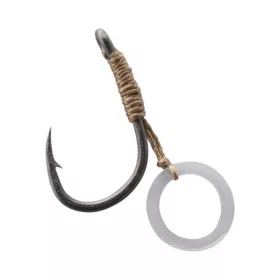   Korum Banded Hook Hairs 10 Szakállas, Füles Bojlis Horog Pelletkarikával 5db