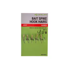   Korum Bait Spike Hook Hairs Barbed 8 Uchate, z zadziorem hak z kolcem na przynętę 5 szt.