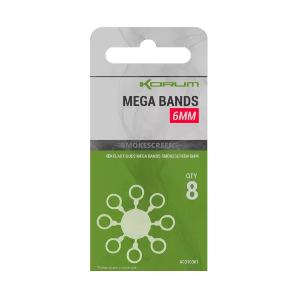Korum Smokescreen Mega Bands 6mm Gumka do Pelletsów 8szt