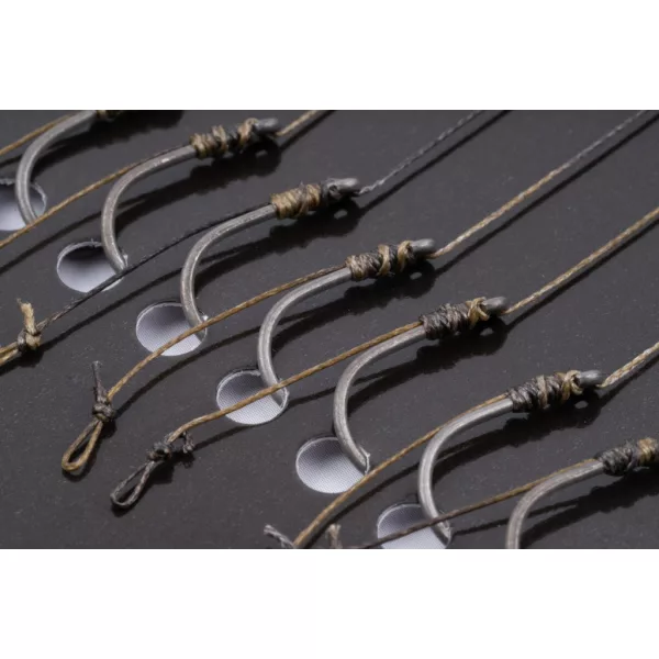 Korum Power Braid Method Hair Rigs 10 Haczyk pleciony z oczkiem, zadziorem 8szt.