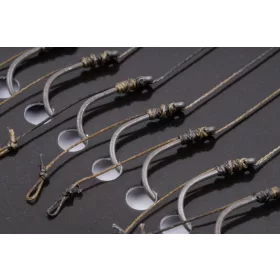   Korum Power Braid Method Hair Rigs 12 Füles, Szakállas Fonott Előkötött Horog 8db
