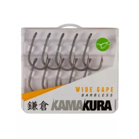   Korda Kamakura Wide Gape Barbless 8 hak z oczkiem, bezzadziorowy 10szt