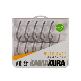   Korda Kamakura Wide Gape Barbless 6 hak z oczkiem, bezzadziorowy 10szt