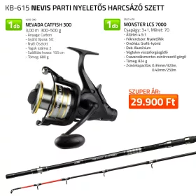   Nevis Zestaw do Łowienia Sumów z Brzegu z Wolnym Biegiem Nevada Catfish z Wędką 3,00m i Kołowrotkiem Monster LCS 7000