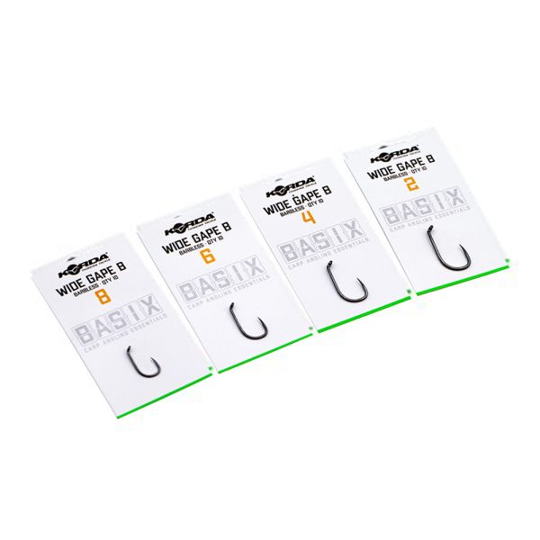 Korda Basix Wide Gape Barbless 4 Z oczkiem, Hak bezzadziorowy 10 szt.