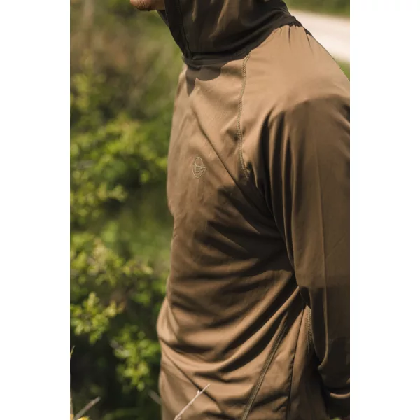 Korda Dark Khaki UPF Hooded Top Długi Rękaw Koszulka UV S