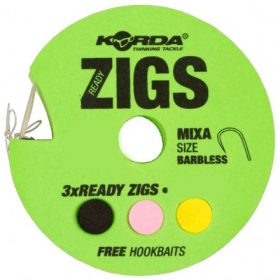   Korda Ready Zigs 10 (300cm) Barbless méret 10- előkötött bojlis ZIG horogelőke