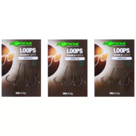   Korda Loop Rigs Size 6 Krank Barbless 18lb - ready-tied boilie hooklink