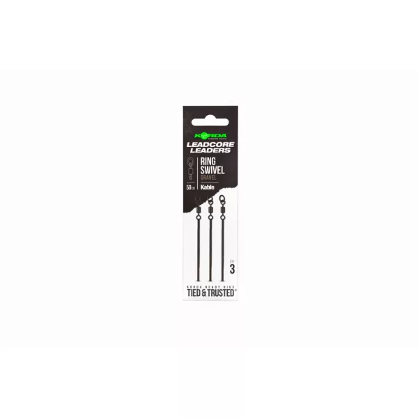 Korda Kable Leadcore Leader Ring Swivel Gravel Zestaw Karpiowy 50cm 3 szt.