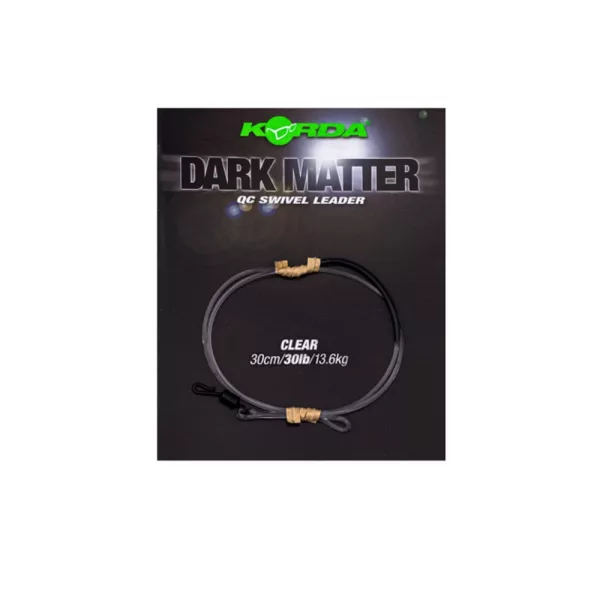 Korda Dark Matter Leader QC Swivel Przezroczysty 30cm 30lb Gotowy Zestaw Bojowy