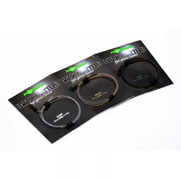 Korda Dark Matter Leader Ring Swivel Clear Gotowy Zestaw Bojowy 50cm