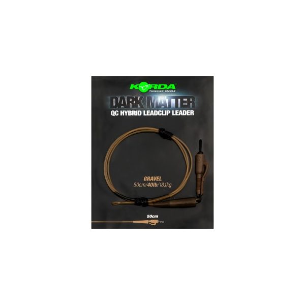 Korda - Dark Matter Leader 50 cm QC Hybrid Clip Weed z szybkozłączem w kolorze trawy przypon